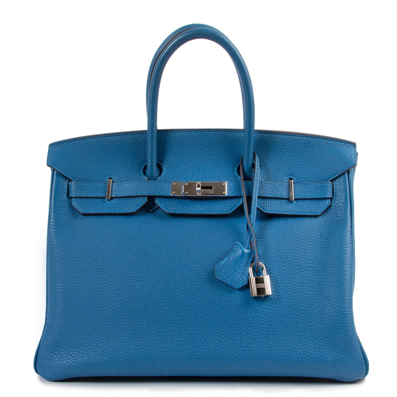 Hermès Birkin 35 Mykonos Blue Togo Leather PHW shop safe online Hermès Birkin 35 Mykonos Blue Togo Leather PHW