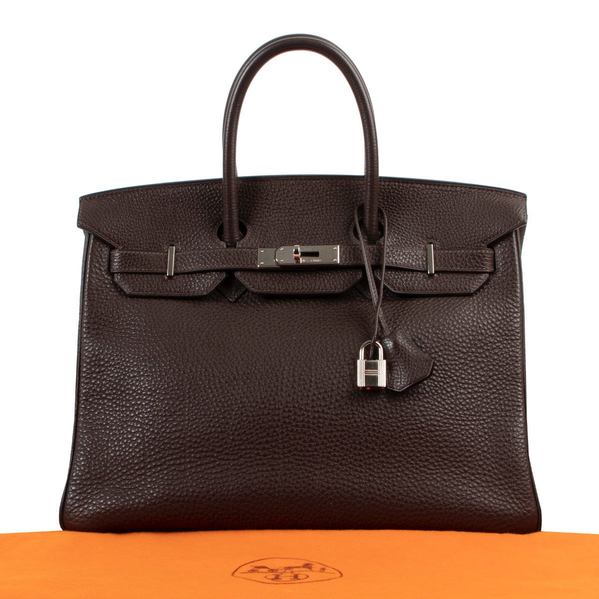 shop safe online Hermès Ebene Clemence Taurillon Birkin 35cm PHW