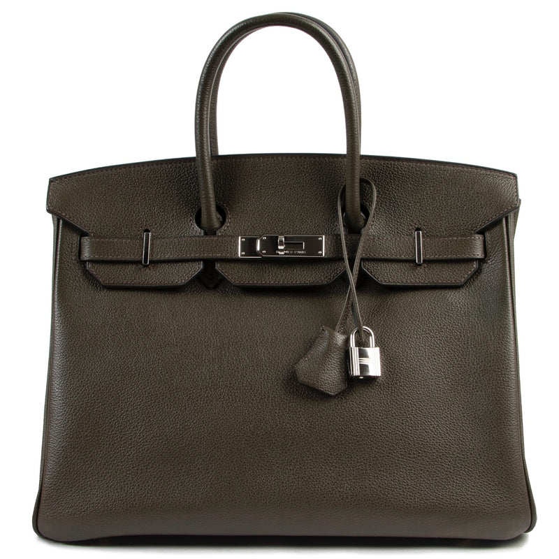 skip the waiting list shop safe online secondhand luxury Birkin 35 Vert de Bronze
