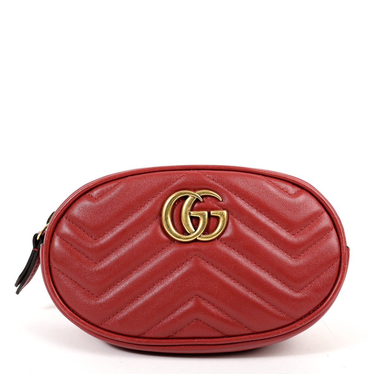 Gucci GG Marmont Red Matelassé Belt Bag