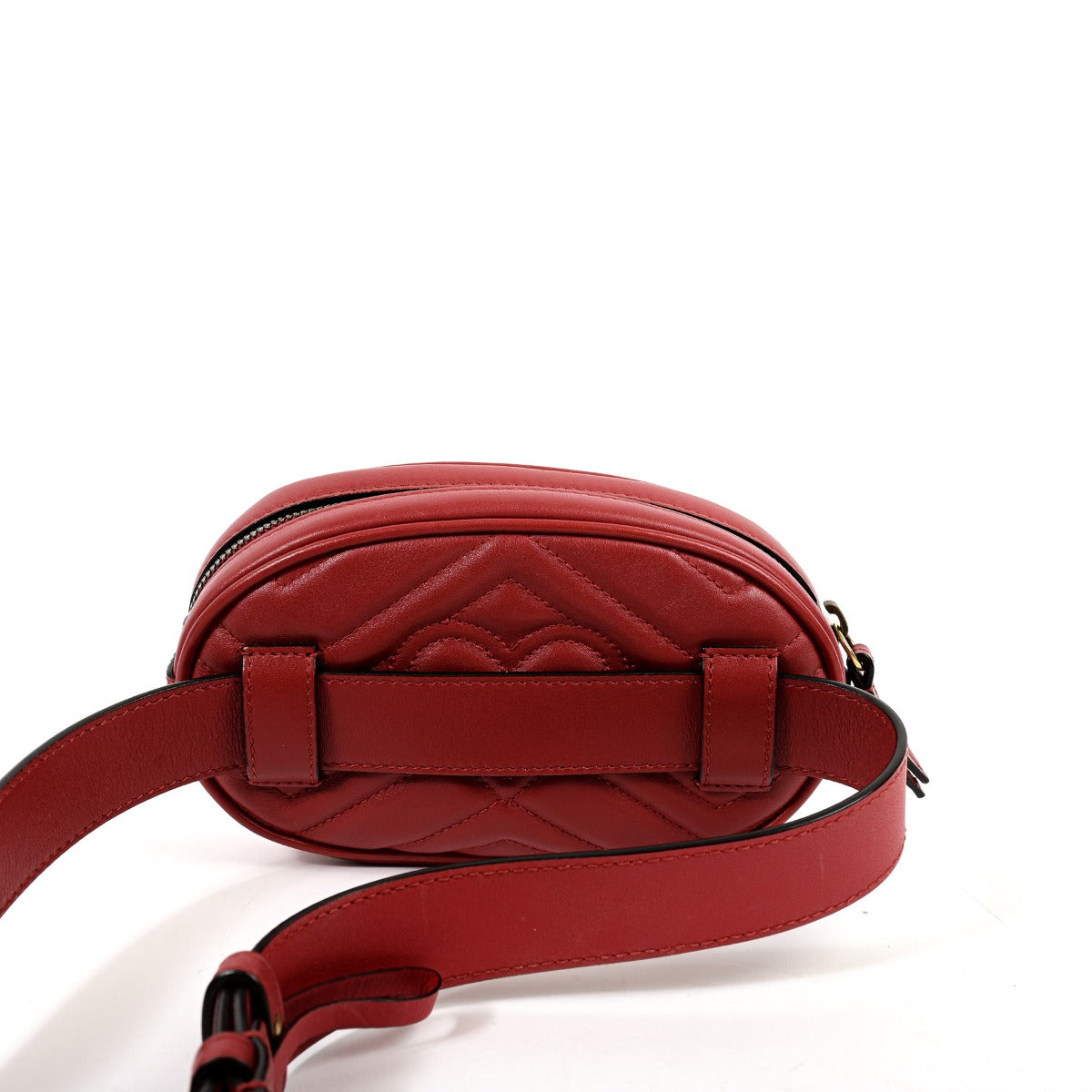 Gucci GG Marmont Red Matelassé Belt Bag