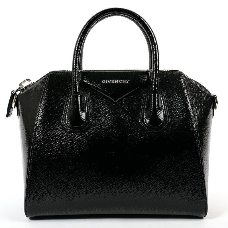 Givenchy Black Patent Leather Small Antigona Top Handle Bag