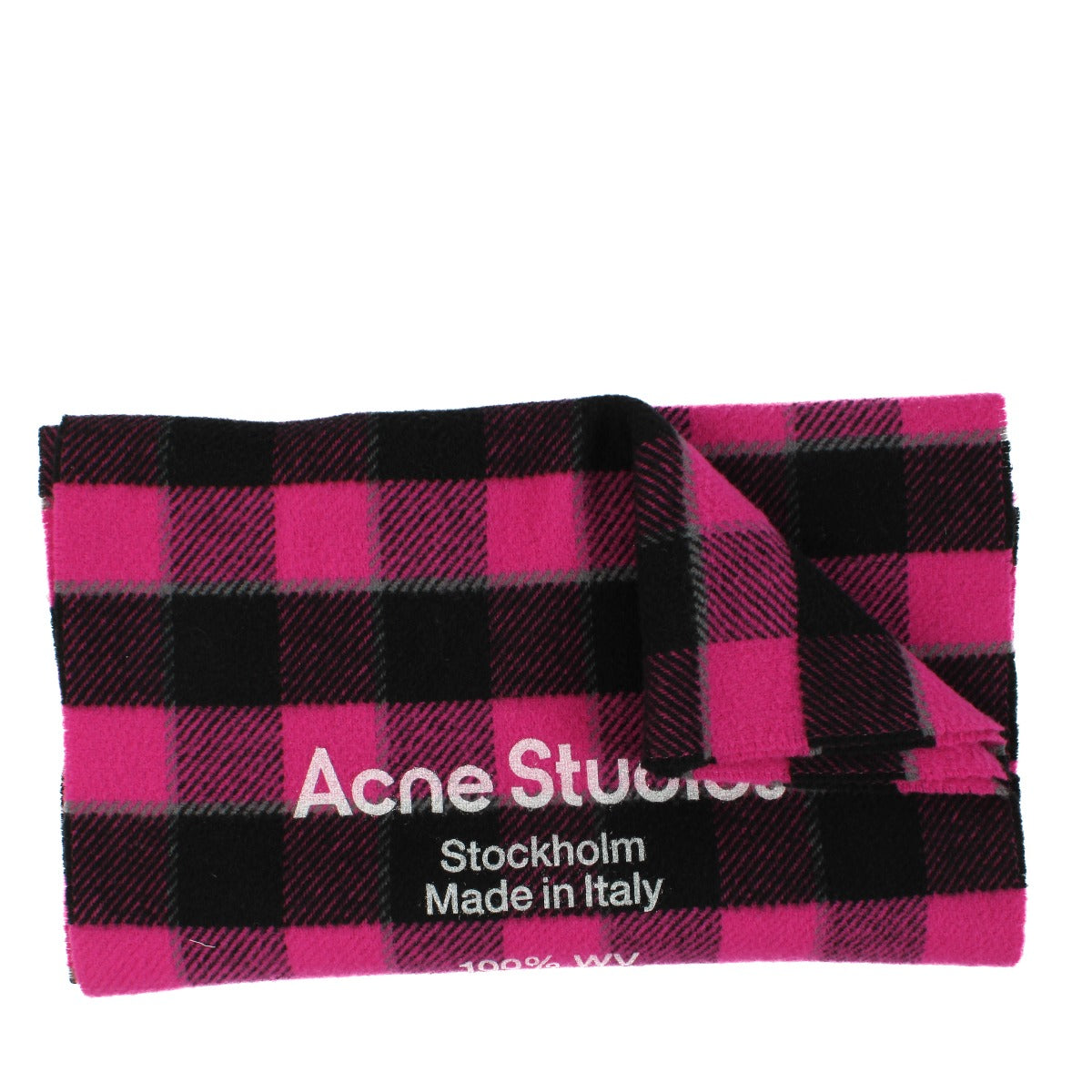 Acne Studios Pink Check Wool Cassiar Scarf