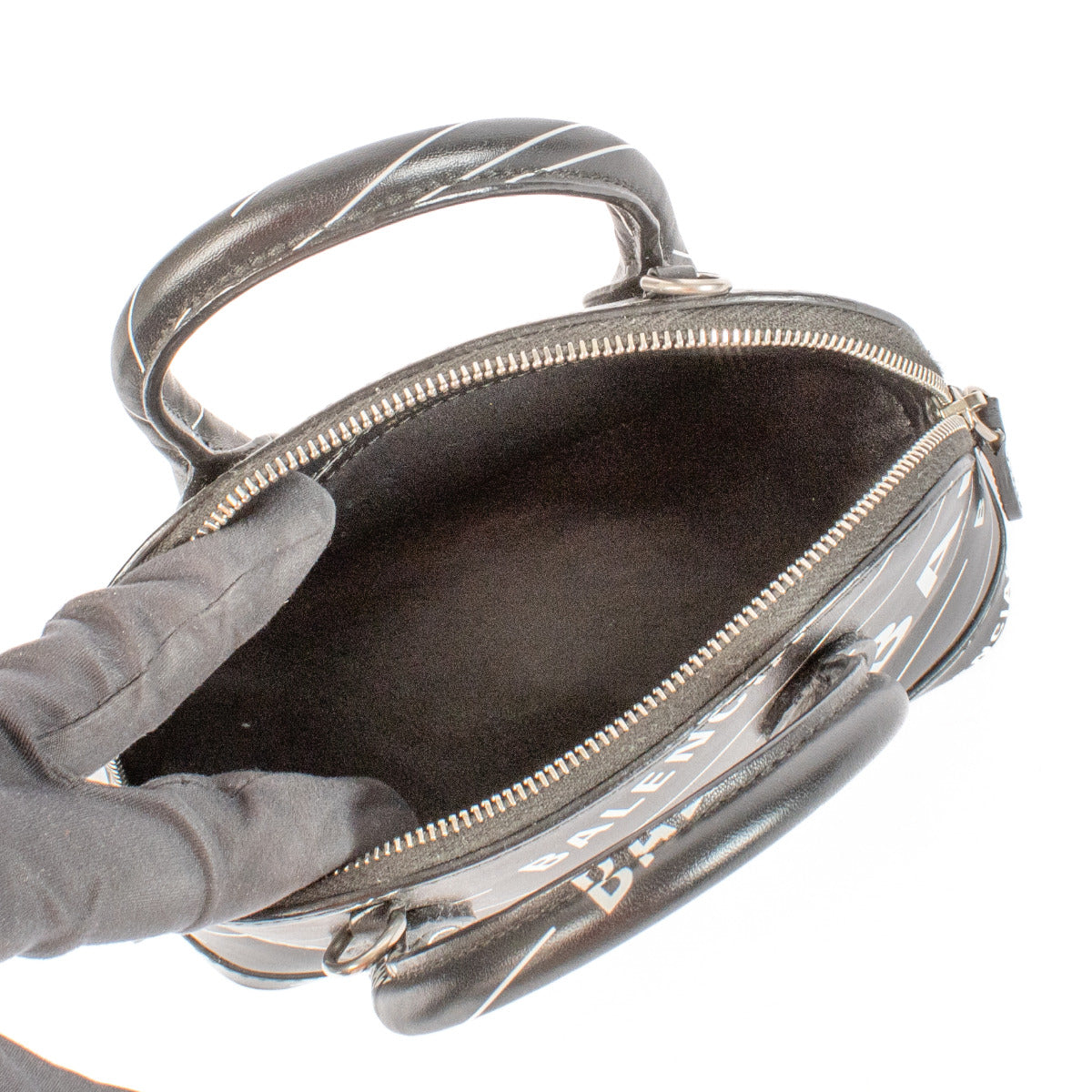 Sac Balenciaga Ville XXS noir à logo imprimé