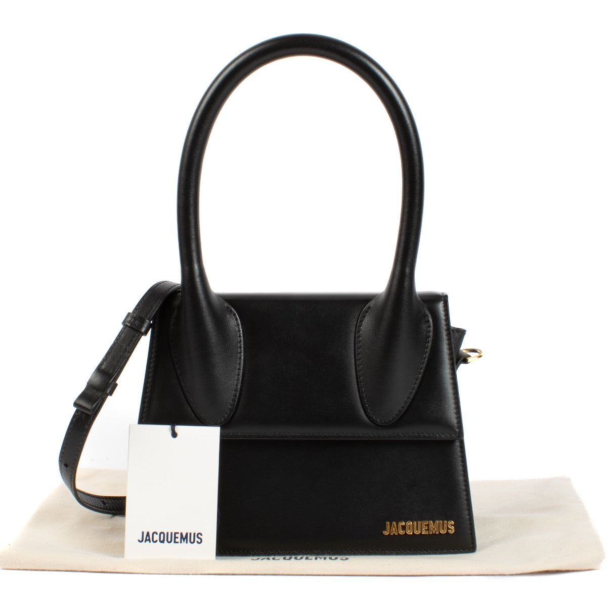 shop 100% authentic second hand Jacquemus Black Leather Le Grand Chiquito Bag on Labellov.com
