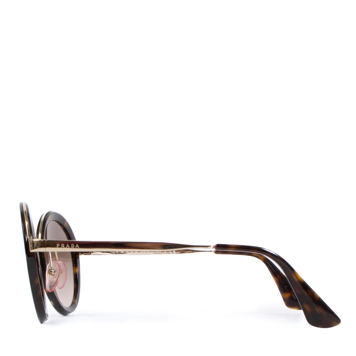 Shop safe online at Labellov in Antwerp, Brussels and Knokke these 100% authentic second hand Prada Tortoise Round Sunglasses