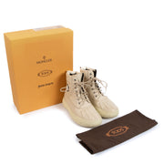 Shop safe online at Labellov in Antwerp, Brusselse and Knokke these 100% authentic second hand Moncler Genius x Tods x Palm Angels Cream Leather Boots - size 38