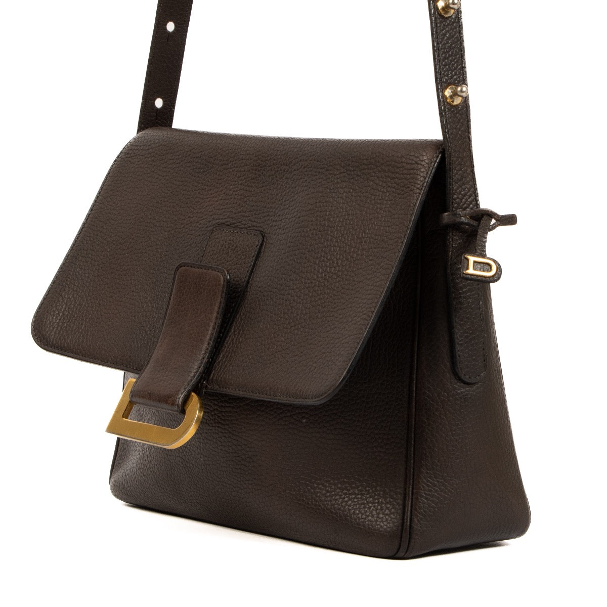 Shop safe online at Labellov in Antwerp, Brussels and Knokke this 100% authentic second hand Delvaux Brown Leather Poirier Crossbody