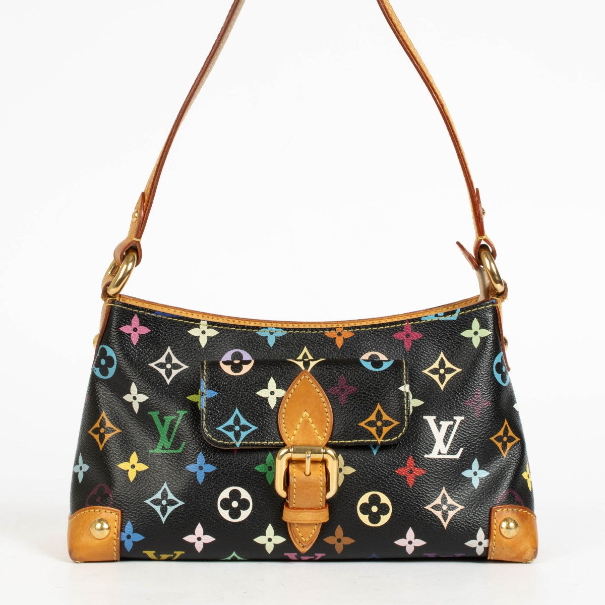 Authentic pre-loved Louis Vuitton Black Monogram Multicolor Eliza Bag on Labellov.com