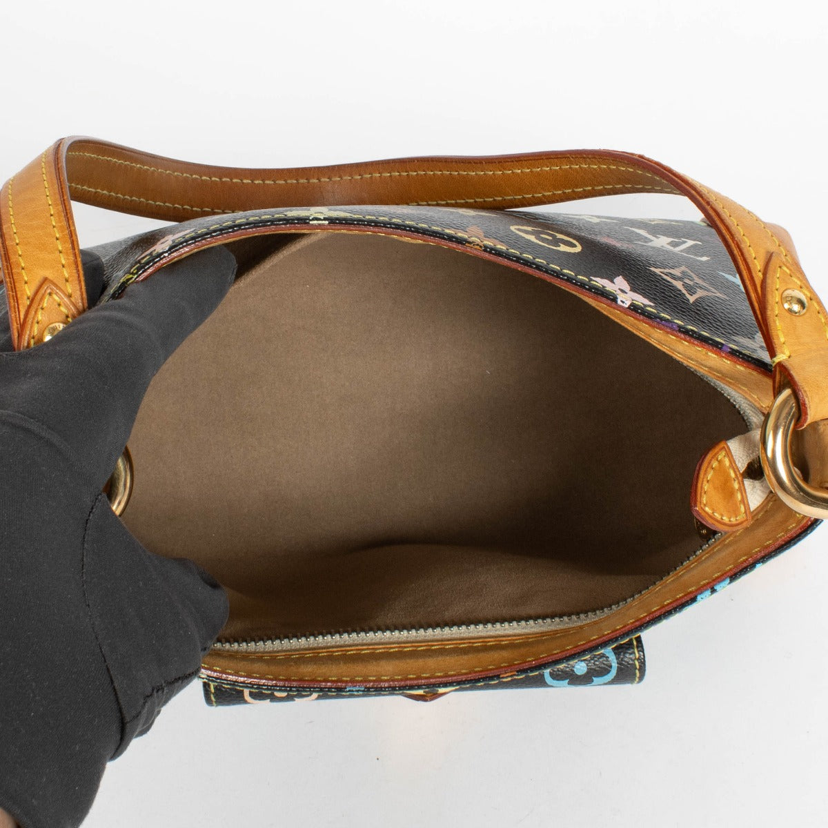 Authentic pre-loved Louis Vuitton Black Monogram Multicolor Eliza Bag on Labellov.com