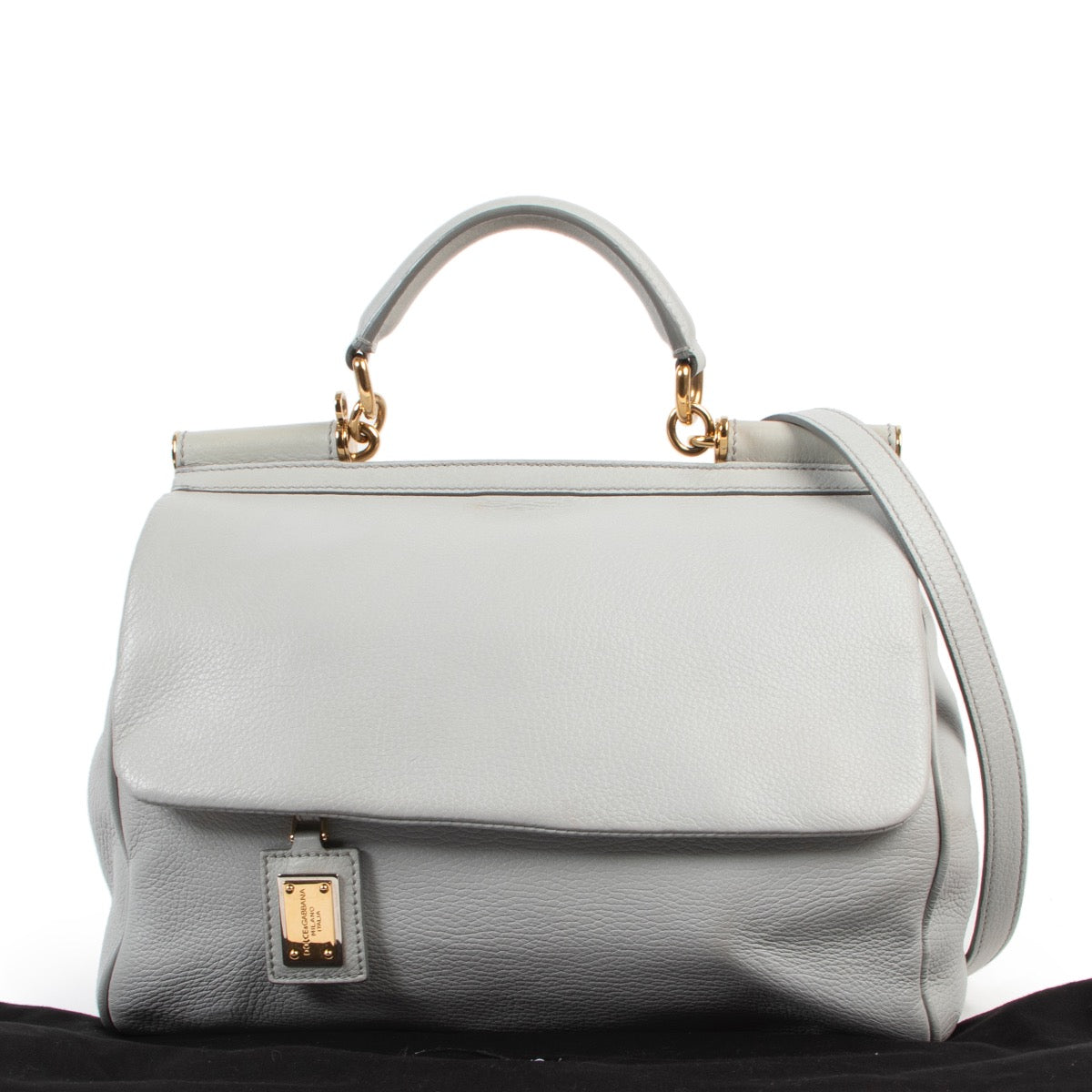 Shop safe online 100% authentic second hand Dolce & Gabbana Grey 'Miss Sicily' Shoulder Bag in very good condition at the right price at Labellov in Antwerp.