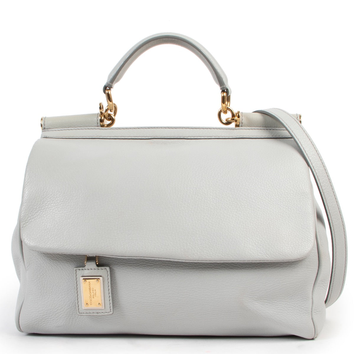 Shop safe online 100% authentic second hand Dolce & Gabbana Grey 'Miss Sicily' Shoulder Bag in very good condition at the right price at Labellov in Antwerp.