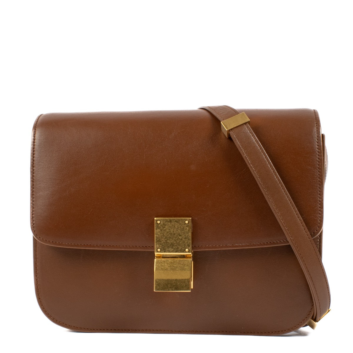 shop 100% authentic second hand Celine Brown Leather Medium Classic Box Bag on Labellov.com