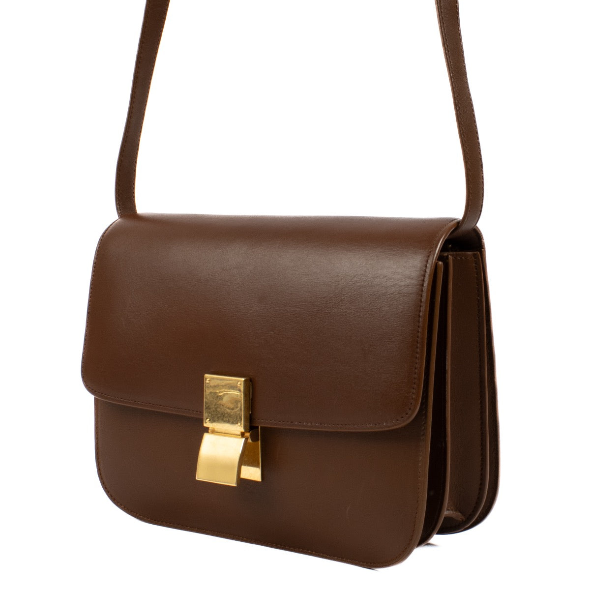 shop 100% authentic second hand Celine Brown Leather Medium Classic Box Bag on Labellov.com