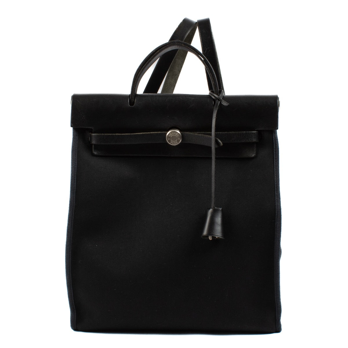 shop 100% authentic second hand Hermès Herbag Backpack Black Toile Officier/Vache Hunter BPHW on Labellov.com