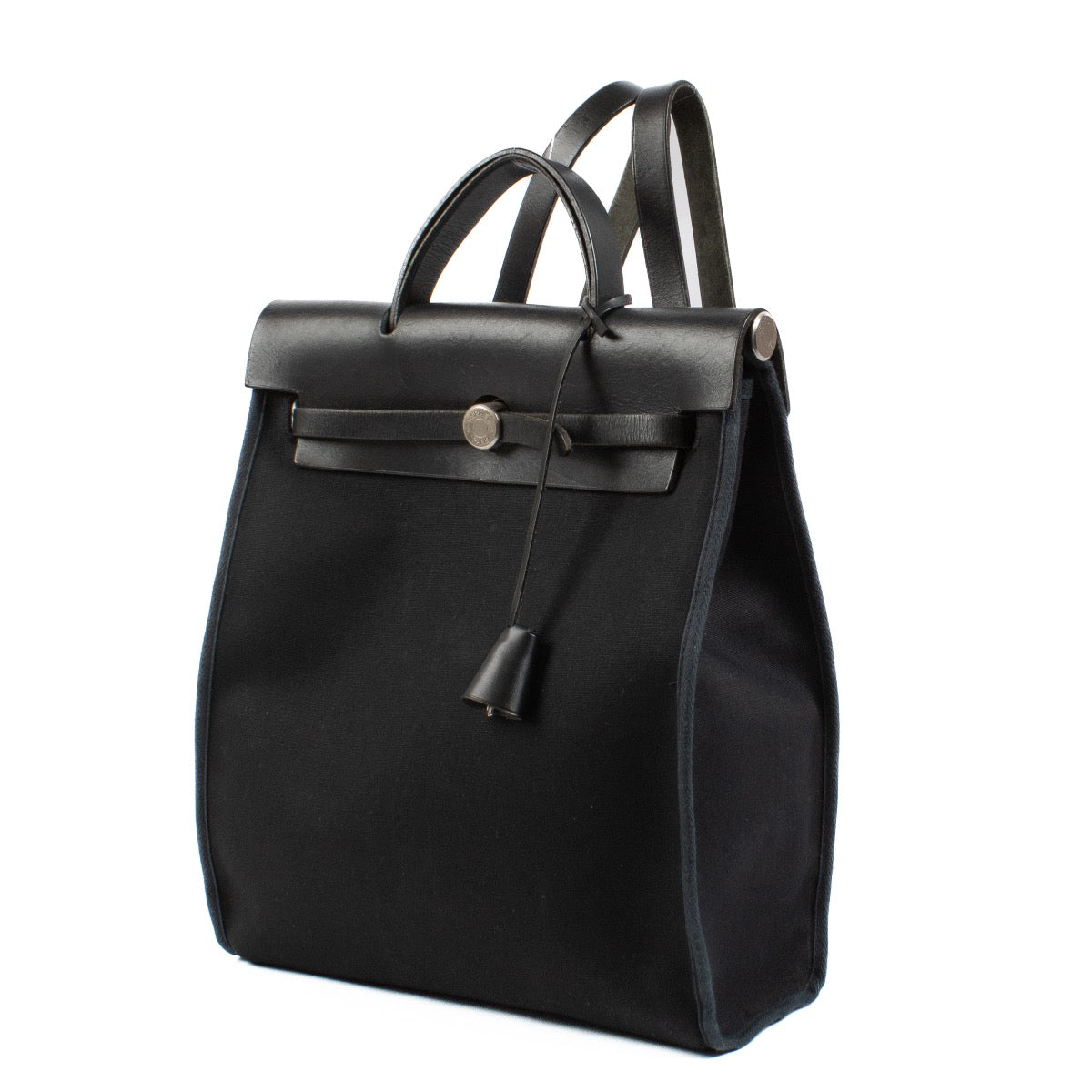 shop 100% authentic second hand Hermès Herbag Backpack Black Toile Officier/Vache Hunter BPHW on Labellov.com