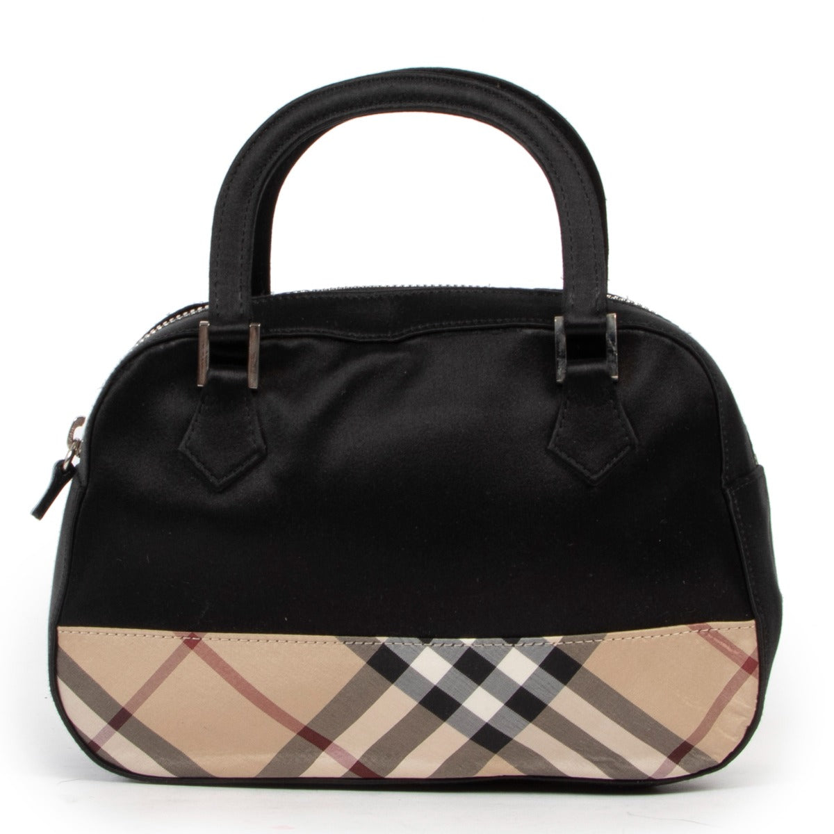get this Burberry Black Monogram Top Handle at Labellov in very good condition and in fun monogram Check design. Buy online or in store. Buy, sell repeat