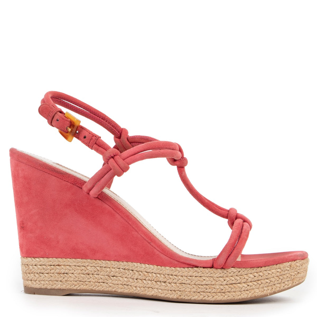 Shop safe online 100% authentic second hand Prada Pink Wedge Heels - Size 37,5 in very good condition at the right price at Labellov in Antwerp.