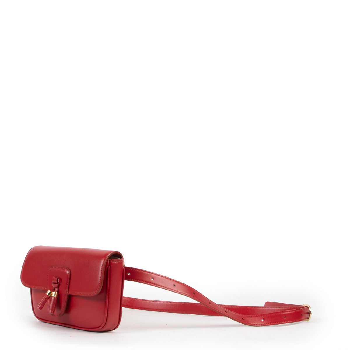 Buy and get this Celine Red Tassel Crossbody at Labellov in very good condition, online or in store at Verlatstraat 15. Add this bag to your collection.