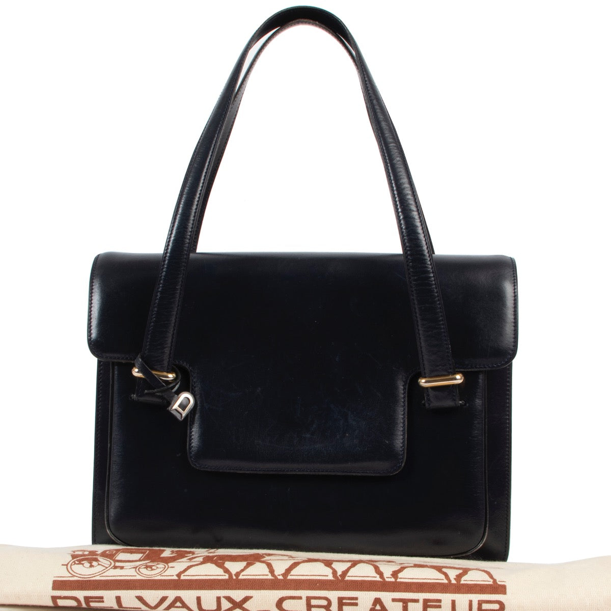 Shop safe online 100% authentic second hand Delvaux Blue Shoulder Bag in good preloved condition at Labellov in Antwerp.