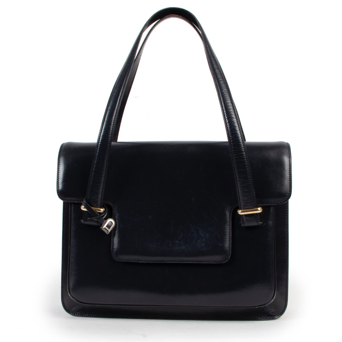 Shop safe online 100% authentic second hand Delvaux Blue Shoulder Bag in good preloved condition at Labellov in Antwerp.