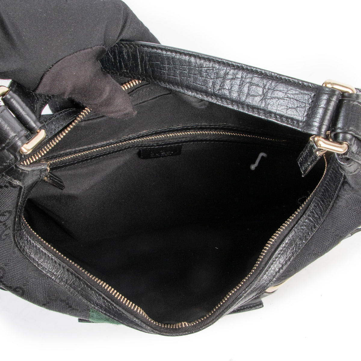 Sac à bandoulière en tissu noir à monogramme Web Gucci