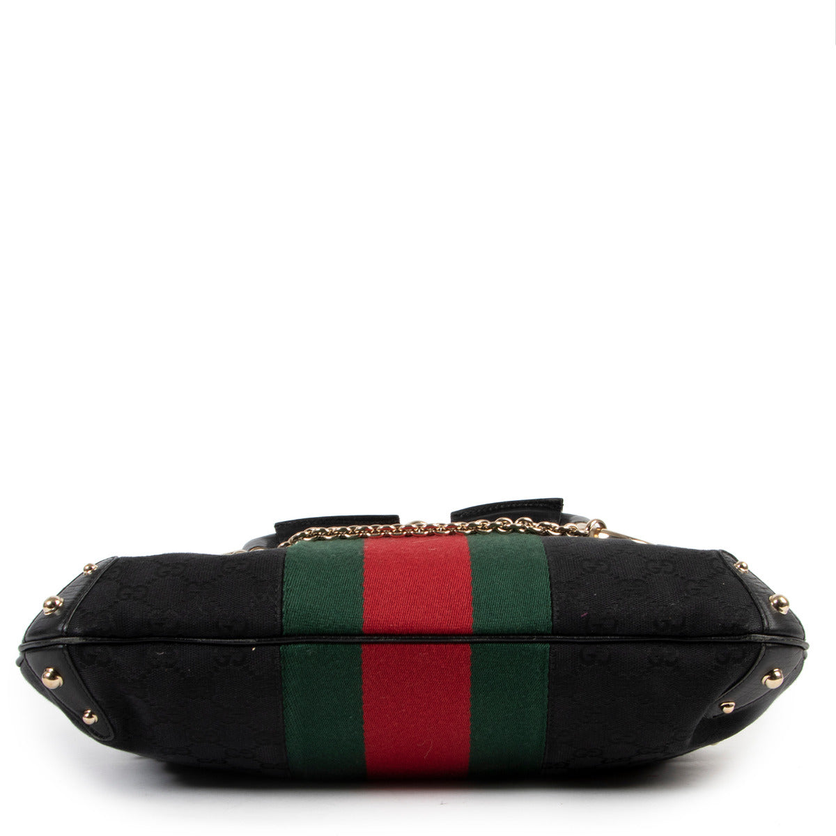 Sac à bandoulière en tissu noir à monogramme Web Gucci