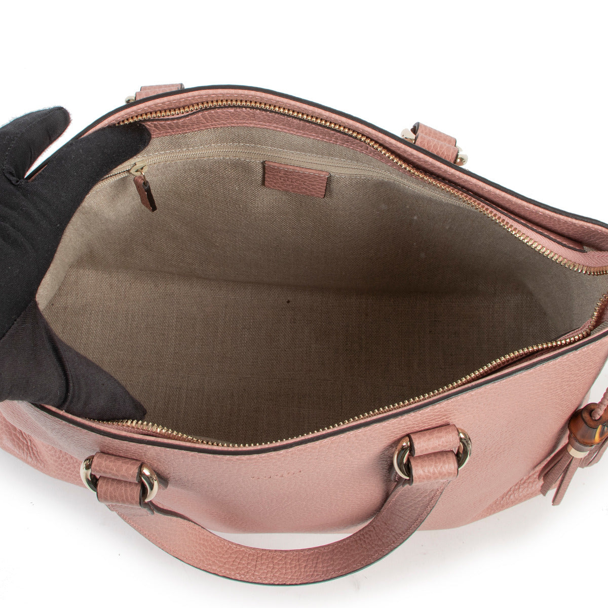 Sac cabas Gucci convertible Bambou Tassel grand rose poudré