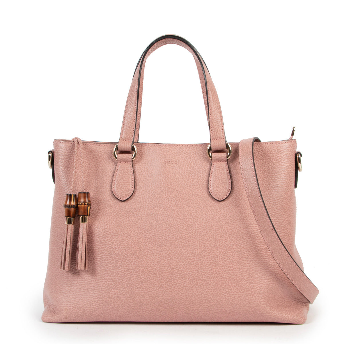 Sac cabas Gucci convertible Bambou Tassel grand rose poudré