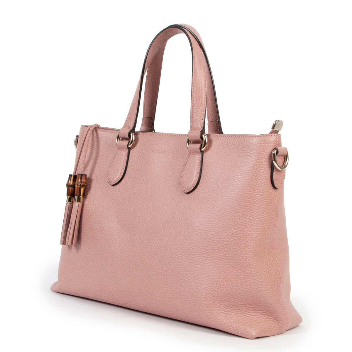 Sac cabas Gucci convertible Bambou Tassel grand rose poudré