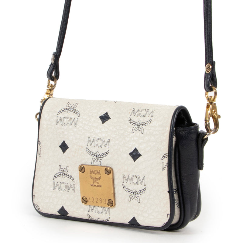 MCM Witte Logo Mini Crossbodytas