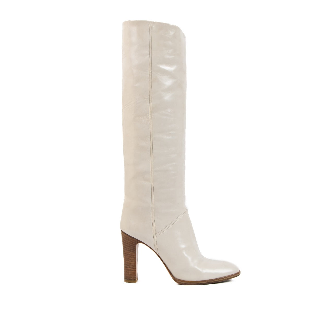 Sergio Rossi White Leather High Boots