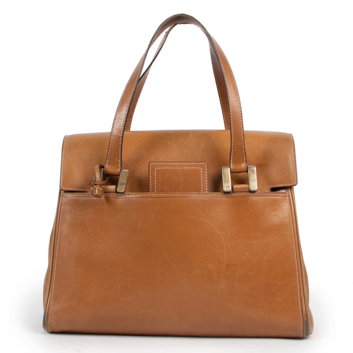 Shop safe online 100% authentic second hand Delvaux Cognac Shoulder Bag in good preloved condition at Labellov in Antwerp.