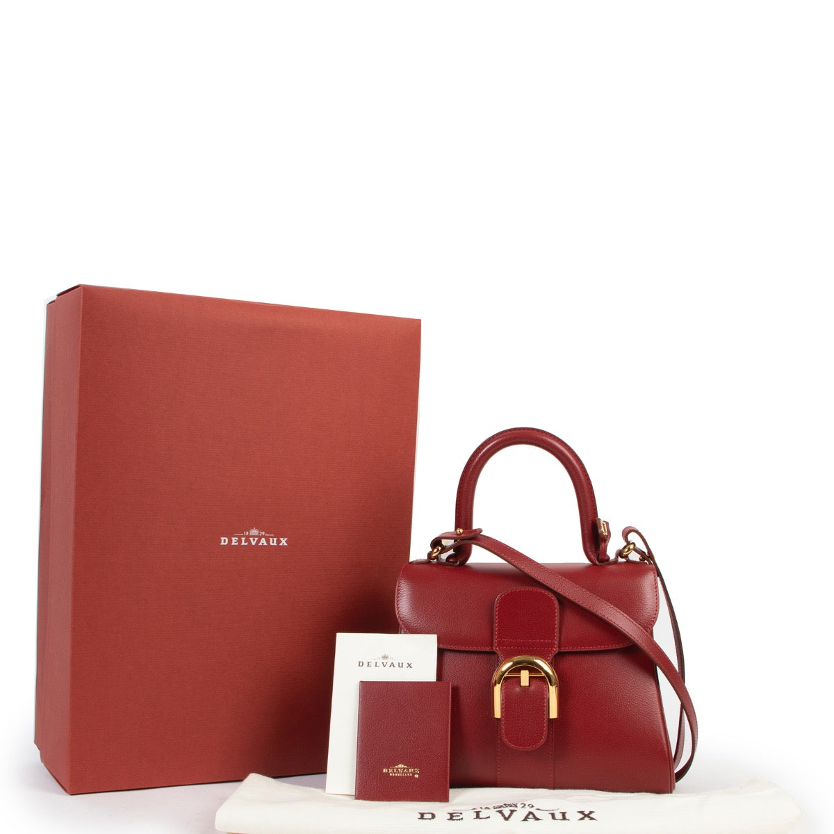 Shop safe online 100% authentic second hand Delvaux Red Jumping PM Brillant in very good condition at Labellov in Antwerp.