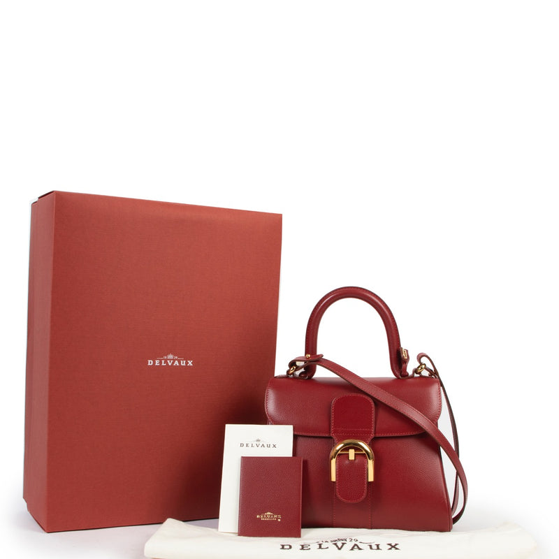 Shop safe online 100% authentic second hand Delvaux Red Jumping PM Brillant in very good condition at Labellov in Antwerp.