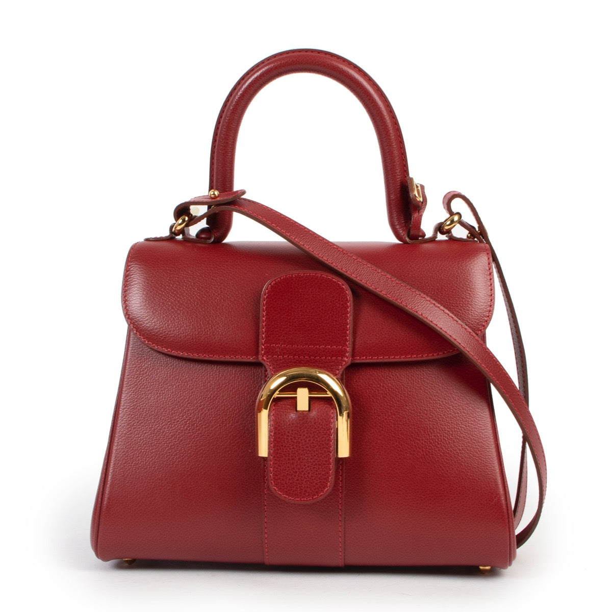 Shop safe online 100% authentic second hand Delvaux Red Jumping PM Brillant in very good condition at Labellov in Antwerp.