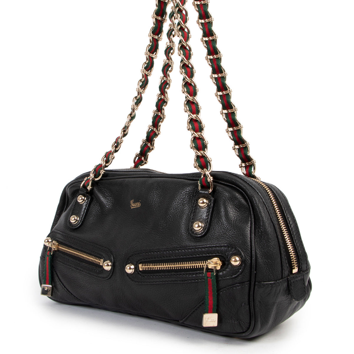 Gucci Black Capri Web Shoulder Bag