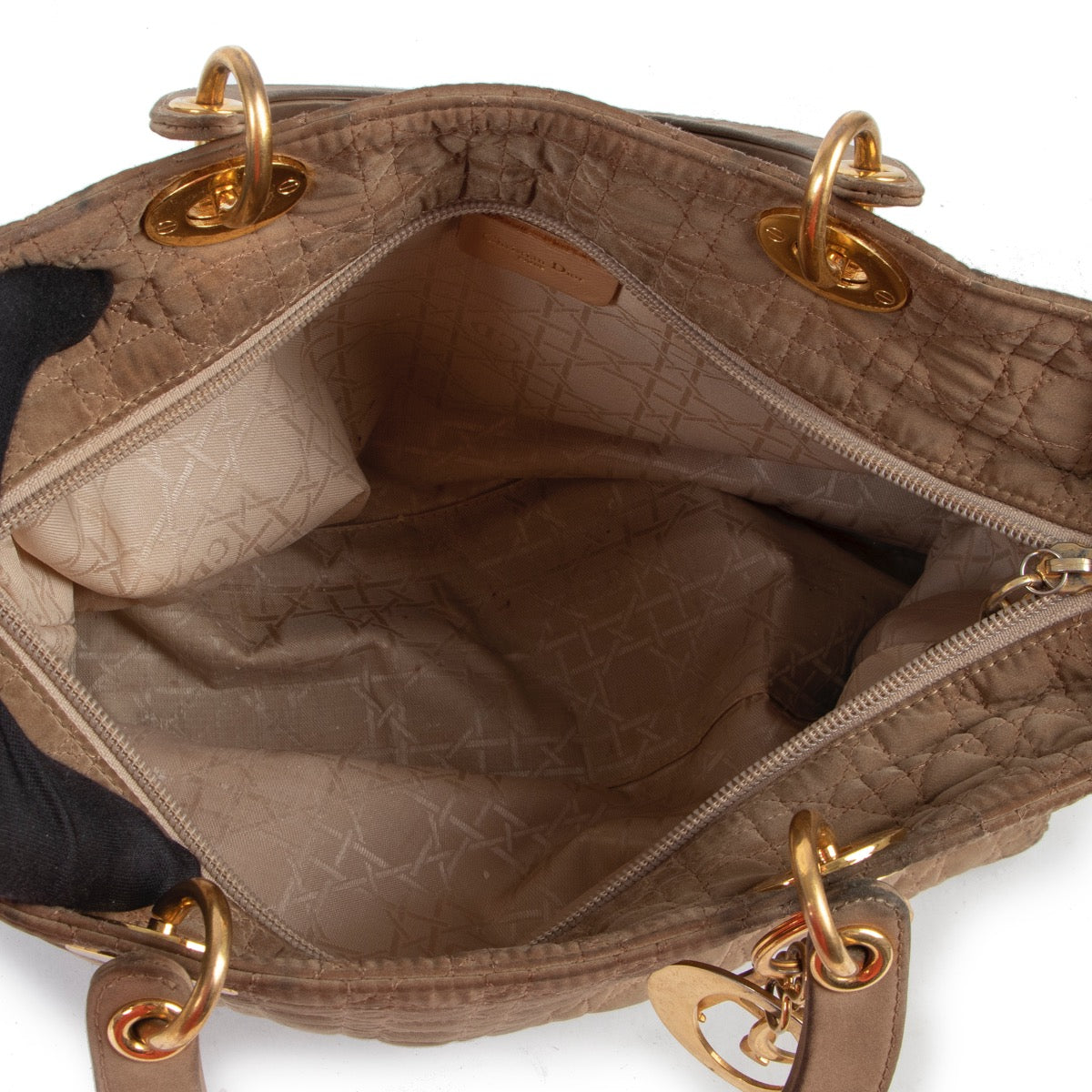Christian Dior Beige Lady Dior now available in a preloved vintage condition. Buy and sell your designer items