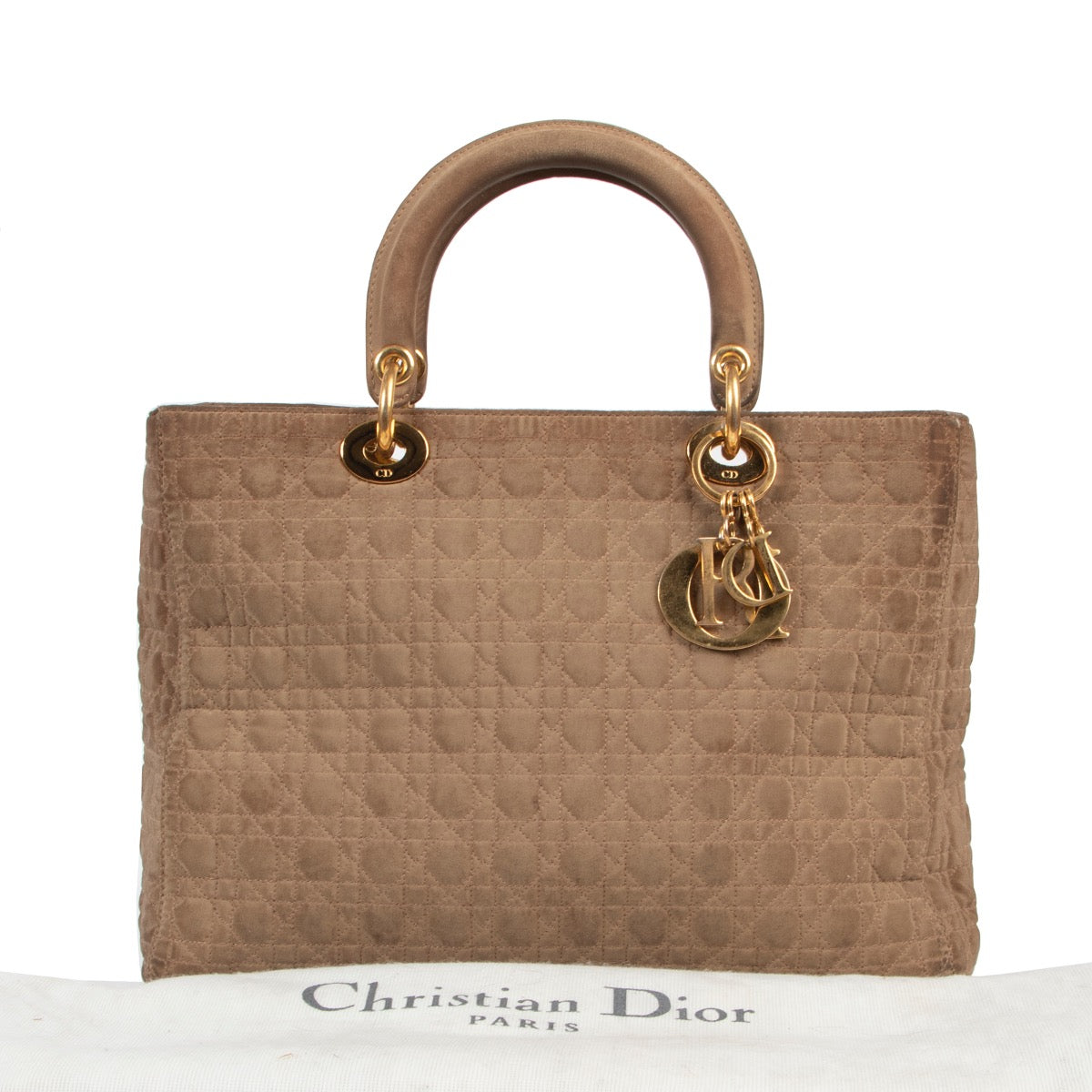 Christian Dior Beige Lady Dior now available in a preloved vintage condition. Buy and sell your designer items
