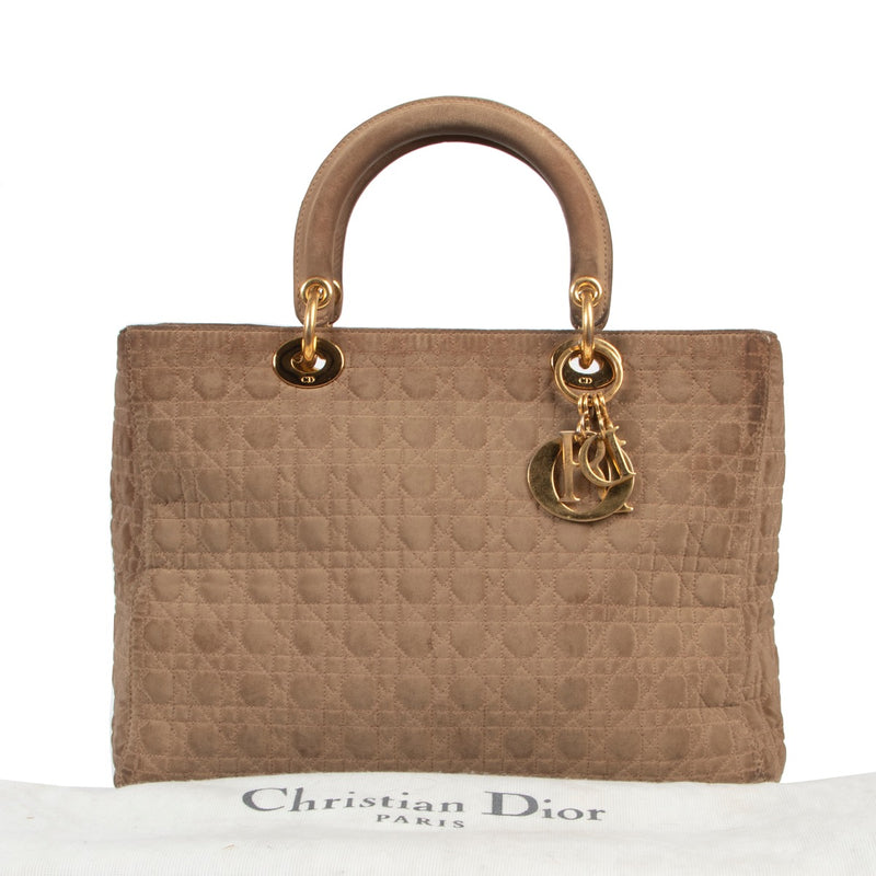 Christian Dior Beige Lady Dior now available in a preloved vintage condition. Buy and sell your designer items