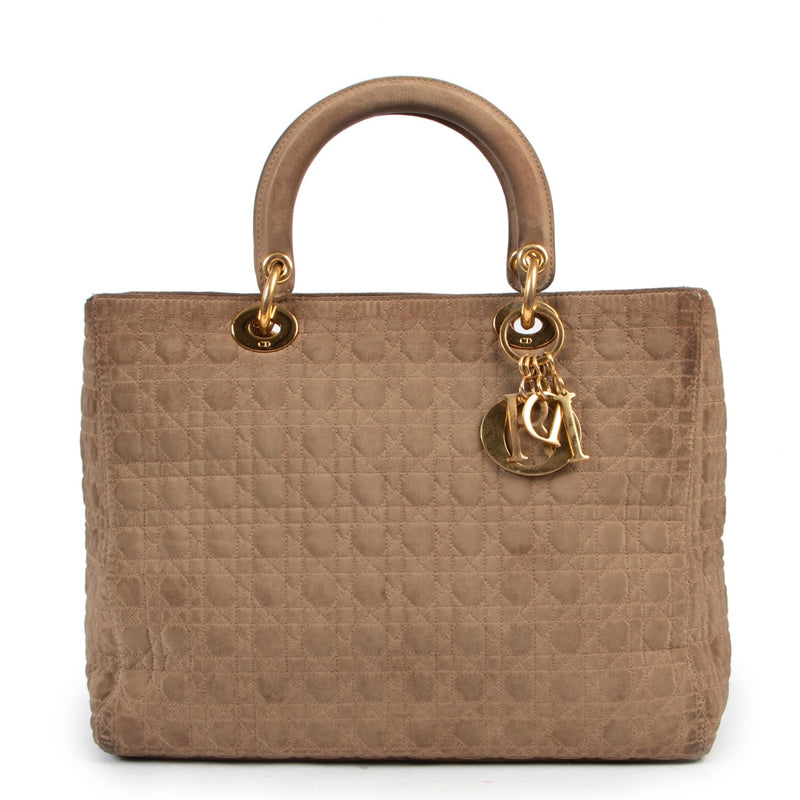 Christian Dior Beige Lady Dior now available in a preloved vintage condition. Buy and sell your designer items