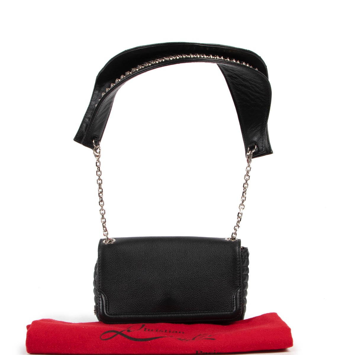 Shop safe online 100% authentic second hand Christian Louboutin Black Studded Artemis Shoulder Bag in very good condition at the right price at Labellov in Antwerp.