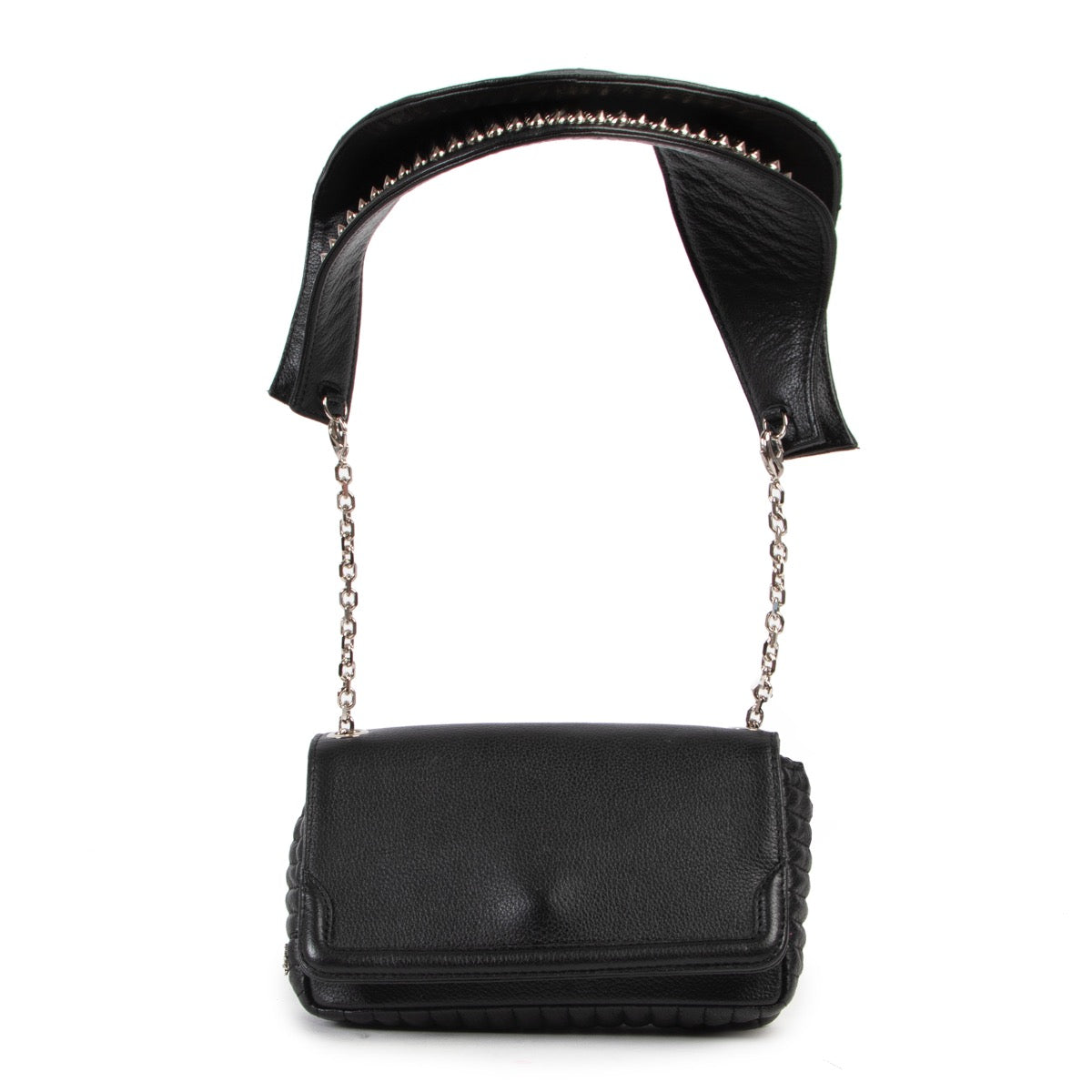 Shop safe online 100% authentic second hand Christian Louboutin Black Studded Artemis Shoulder Bag in very good condition at the right price at Labellov in Antwerp.