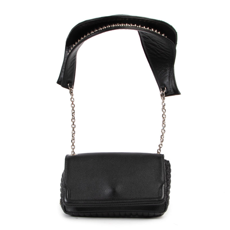 Shop safe online 100% authentic second hand Christian Louboutin Black Studded Artemis Shoulder Bag in very good condition at the right price at Labellov in Antwerp.