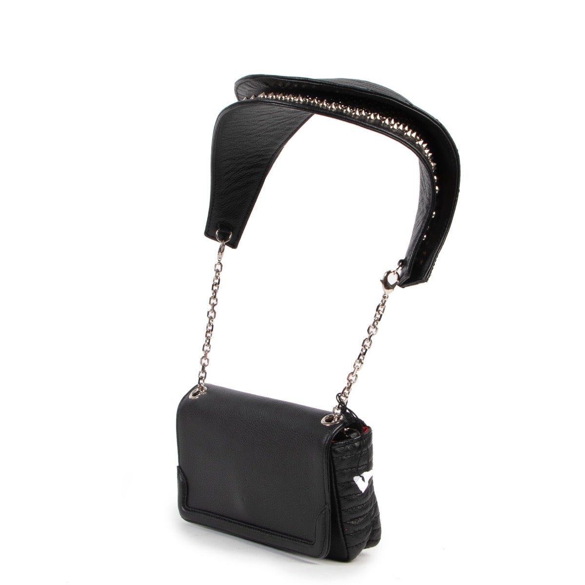 Shop safe online 100% authentic second hand Christian Louboutin Black Studded Artemis Shoulder Bag in very good condition at the right price at Labellov in Antwerp.