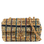 Chanel 19A Gold Tweed Mini Classic Bag