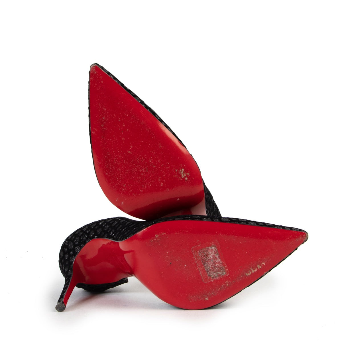 Christian Louboutin Iriza 100 Black Velvet Glitter Pumps - Maat 36
