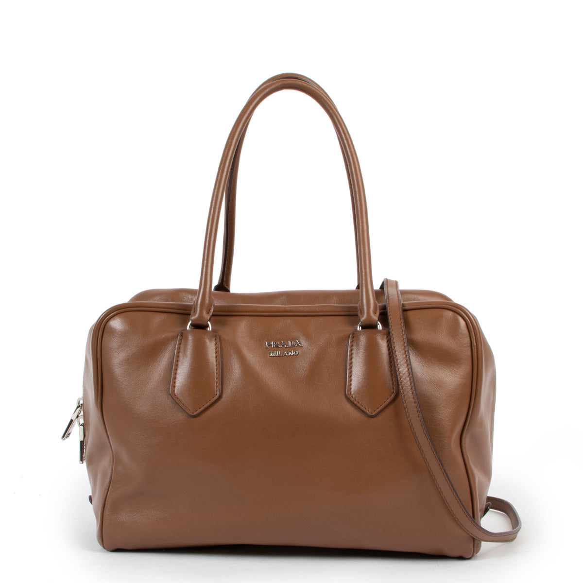 Prada Brown Bowling Shoulder Bag