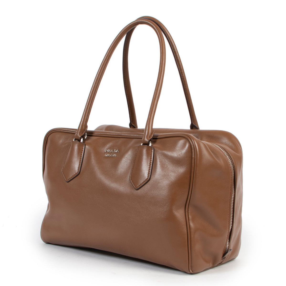 Prada Brown Bowling Shoulder Bag