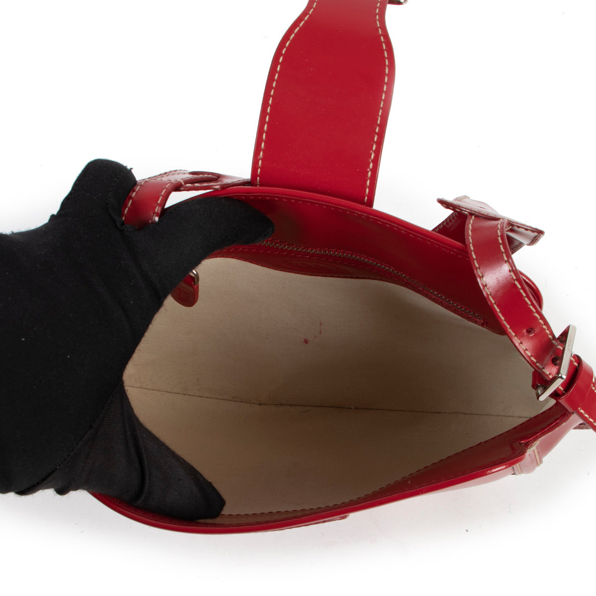 Tod's Red Patent Leather Shoulder Bag